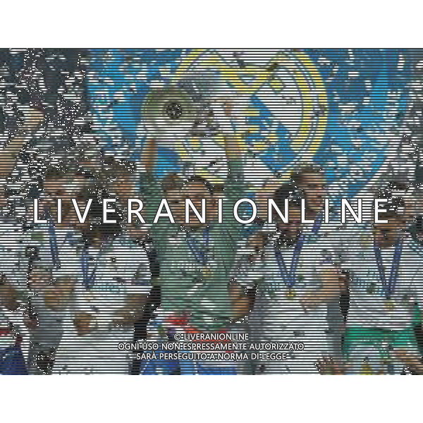 UEFA Champions League 2017/2018 Finale Kiev (Ucraina) - 26.05.2018 Real Madrid-Liverpool Nella Foto:Navas Keylor con la coppa /Ph.Vitez-Ag. Aldo Liverani