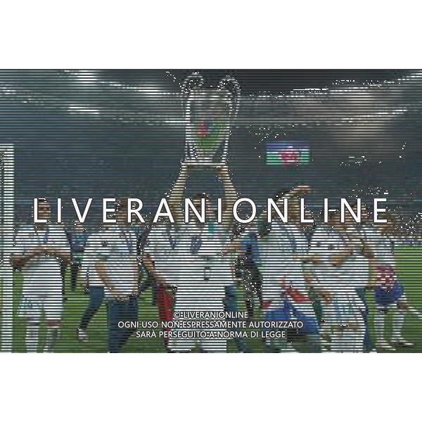 UEFA Champions League 2017/2018 Finale Kiev (Ucraina) - 26.05.2018 Real Madrid-Liverpool Nella Foto:Nacho con la coppa /Ph.Vitez-Ag. Aldo Liverani