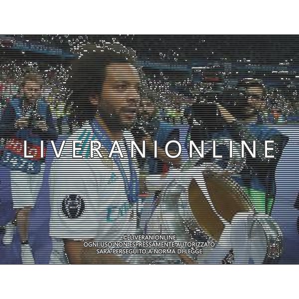 UEFA Champions League 2017/2018 Finale Kiev (Ucraina) - 26.05.2018 Real Madrid-Liverpool Nella Foto:Marcelo con la coppa /Ph.Vitez-Ag. Aldo Liverani