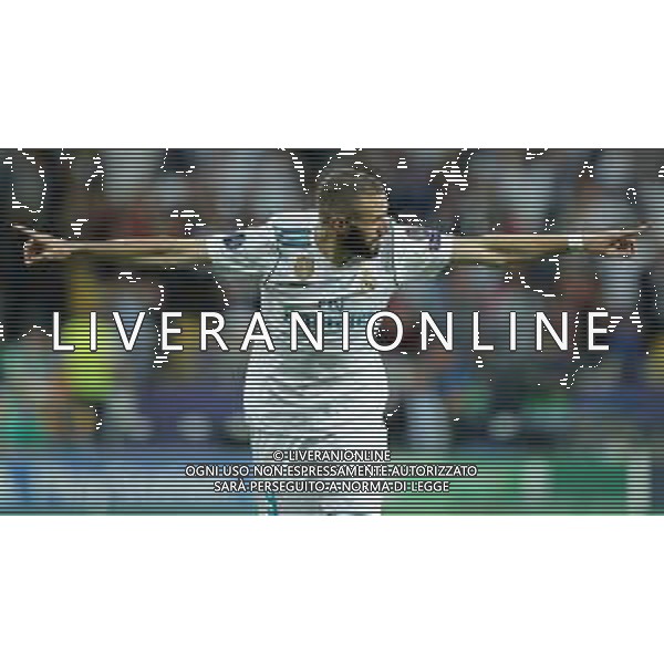 UEFA Champions League 2017/2018 Finale Kiev (Ucraina) - 26.05.2018 Real Madrid-Liverpool Nella Foto:Benzema karim festeggia /Ph.Vitez-Ag. Aldo Liverani