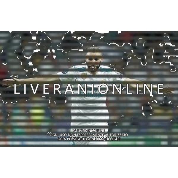 UEFA Champions League 2017/2018 Finale Kiev (Ucraina) - 26.05.2018 Real Madrid-Liverpool Nella Foto:Benzema karim festeggia /Ph.Vitez-Ag. Aldo Liverani