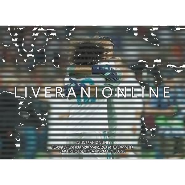 UEFA Champions League 2017/2018 Finale Kiev (Ucraina) - 26.05.2018 Real Madrid-Liverpool Nella Foto:Navas Keylor festeggia con Marcelo /Ph.Vitez-Ag. Aldo Liverani