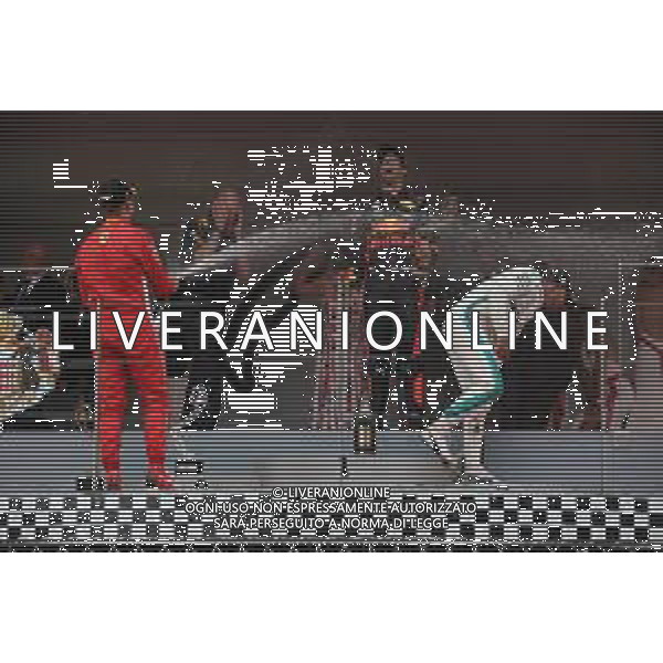 1st place Daniel Ricciardo (AUS) Red Bull Racing RB14, 2nd place Sebastian Vettel (GER) Ferrari SF71H and 3rd place Lewis Hamilton (GBR) Mercedes AMG F1 W09. 27.05.2018. Formula 1 World Championship, Rd 6, Monaco Grand Prix, Monte Carlo, Monaco, Race Day. / AGENZIA ALDO LIVERANI SAS - ITALY ONLY EDITORIAL USE ONLY - F1 Gp Monaco Gara Montecarlo 27.05.2018