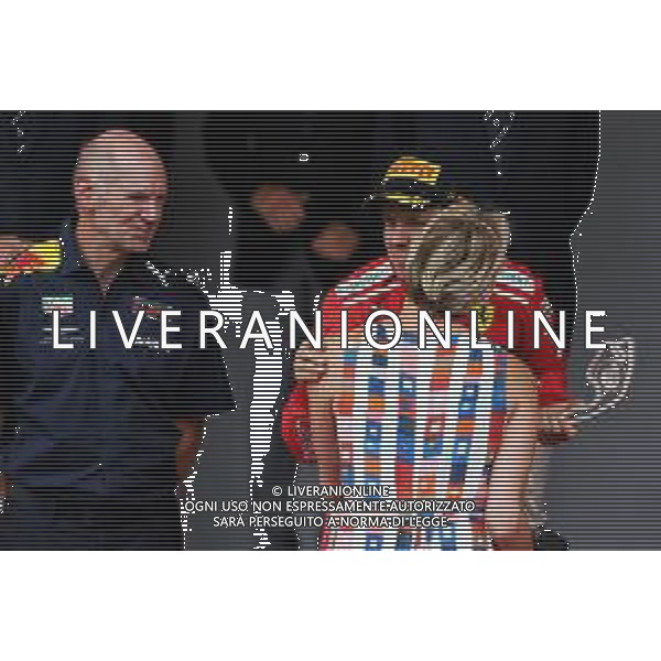 Sebastian Vettel (GER) Ferrari celebrates his second position on the podium with Princess Charlene of Monaco and Adrian Newey (GBR) Red Bull Racing Chief Technical Officer. 27.05.2018. Formula 1 World Championship, Rd 6, Monaco Grand Prix, Monte Carlo, Monaco, Race Day. / AGENZIA ALDO LIVERANI SAS - ITALY ONLY EDITORIAL USE ONLY - F1 Gp Monaco Gara Montecarlo 27.05.2018