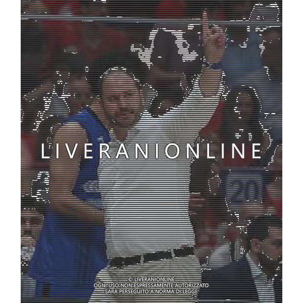 Andrea Diana coach Germani Basket Brescia, Armani Milano vs Germani basket Brescia gara 2, Milano 26 maggio 2018. Ph Fotolive Filippo Venezia / AGENZIA ALDO LIVERANI SAS - Armani Milano vs Germani basket Brescia gara 2, Milano 26 maggio 2018