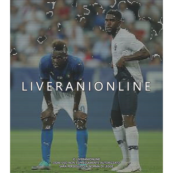 Amichevole Nizza (Francia) - 01.06.2018 Francia-Italia Nella Foto: mario balotelli e Samuel Umtiti /Ph.Vitez-Ag. Aldo Liverani