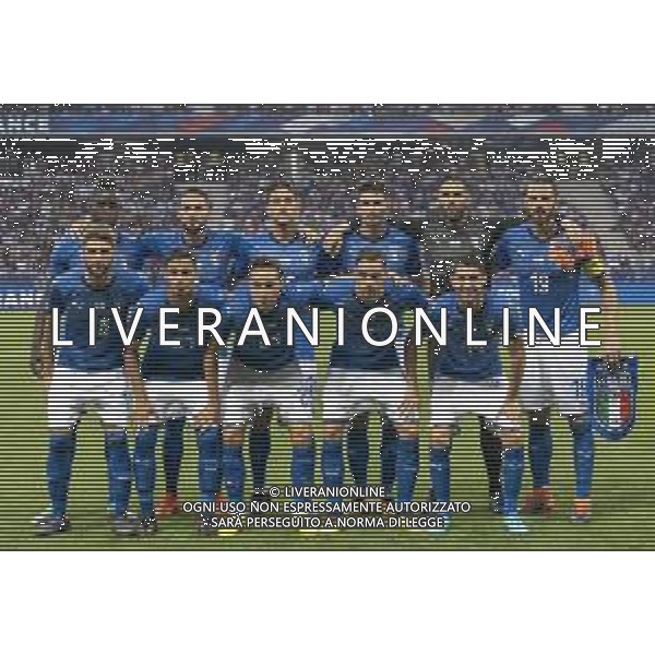 Amichevole Nizza (Francia) - 01.06.2018 Francia-Italia Nella Foto:Italia Squadra Formazione Balotelli,D’Ambrosio,Pellegrini,Caldara,Sirigu,Bonucci,Berardi,Mandragora,Chiesa,De Sciglio,Jorginho /Ph.Vitez-Ag. Aldo Liverani