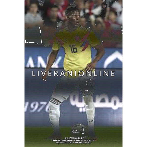 Jefferson Lerma during international friendly soccer match Egypt vs Colombia at Stadio di Bergamo, Italy, 02 june 2018. AG ALDO LIVERANI SAS