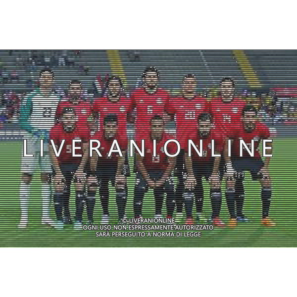 International friendly soccer match Egypt vs Colombia at Stadio di Bergamo, Italy, 02 june 2018. NELLA FOTO LA FORMAZIONE DELL\'EGITTO AG ALDO LIVERANI SAS