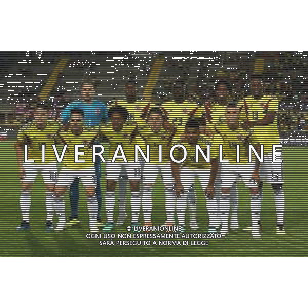 International friendly soccer match Egypt vs Colombia at Stadio di Bergamo, Italy, 02 june 2018. NELLA FOTO LA FORMAZIONE DELLA COLOMBIA AG ALDO LIVERANI SAS