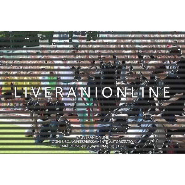 IMOLA 03-06-2018 SPORT AL CENTRO SFILATA PER ER LE VIE DELLA CITTA\' FINO AL PARCO ACQUE MINERALI FOTO ALLO STADIO CON ADRIANA COGODE COMMISSARIO DI IMOLA FOTO GIANNI SANNA-AG ALDO LIVERANI SAS