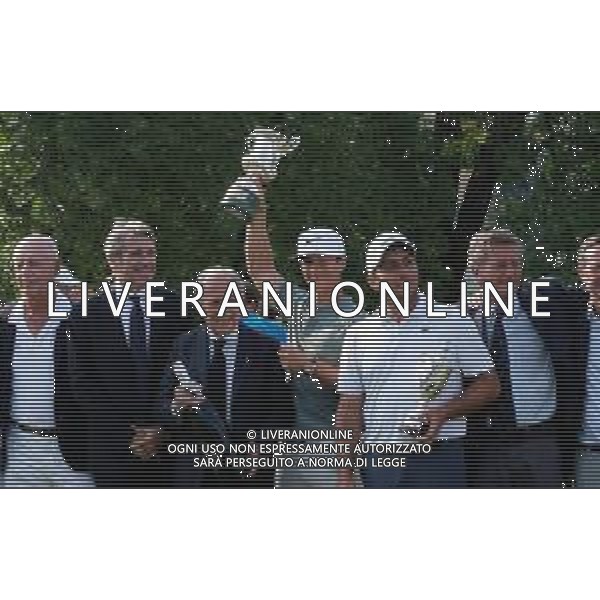 Thorbjorn Olesen vincitore, e Francesco Molinari, 75 Open d\'Italia, Soiano del Lago 3 giugno 2018. Ph Filippo Venezia/ Filippo Venezia/ AGENZIA ALDO LIVERANI SAS - Il 75mo Open d\'Italia al Gardagolf Country Club, circolo di Soiano del Lago (Brescia) 2018