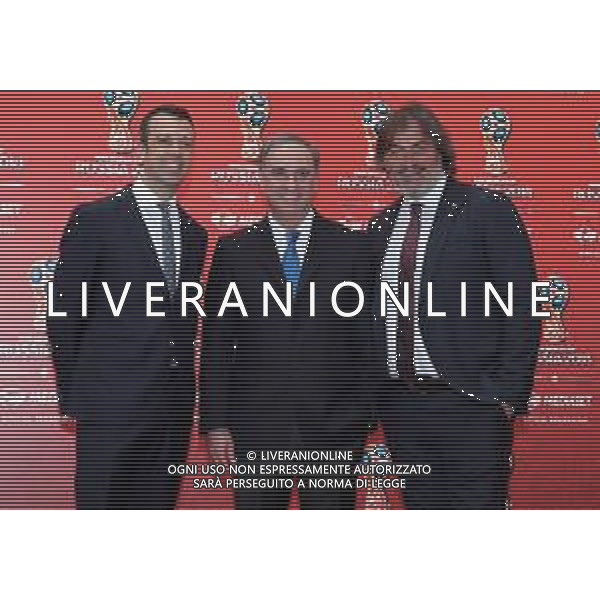 Conferenza Stampa dell\'offerta Mediaset per Russia 2018 Milano - 07.06.2018 Nella Foto: Massimo Caligari,Sandro Piccinini,Gianluigi pardo /Ph.Vitez-Ag. Aldo Liverani