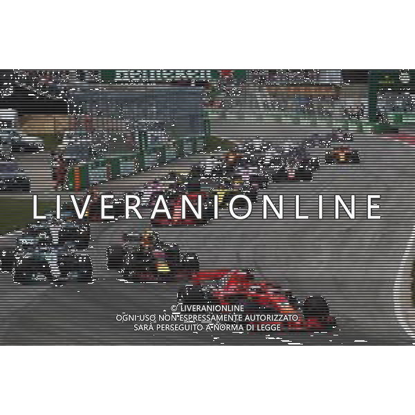 Sebastian Vettel (GER) Ferrari SF71H leads at the start of the race. 10.06.2018. Formula 1 World Championship, Rd 7, Canadian Grand Prix, Montreal, Canada, Race Day. AG ALDO LIVERANI SAS-ONLY ITALY