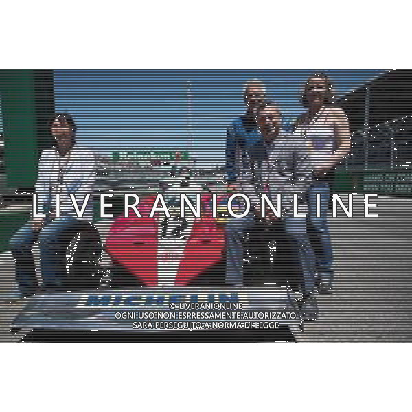 Jacques Villeneuve (CDN) with his father Gilles\' Ferrari 1978 312 T3, his mother Joann and Francois Dumontier (CDN) Promoter of the Canadian GP. 10.06.2018. Formula 1 World Championship, Rd 7, Canadian Grand Prix, Montreal, Canada, Race Day. AG ALDO LIVERANI SAS-ONLY ITALY