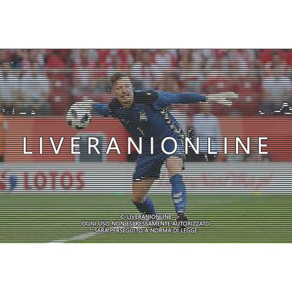 WARSZAWA 12.06.2018 SPORT PILKA NOZNA FOOTBALL MIEDZYNARODOWY MECZ TOWARZYSKI INTERNATIONAL FRIENDLY FOOTBALL MATCH POLSKA - LITWA POLAND - LITHUANIA NZ. DZIUGAS BARTKUS (LIT) FOT. MICHAL CHWIEDUK / FOKUSMEDIA.COM.PL AG ALDO LIVERANI SAS ONLY ITALY