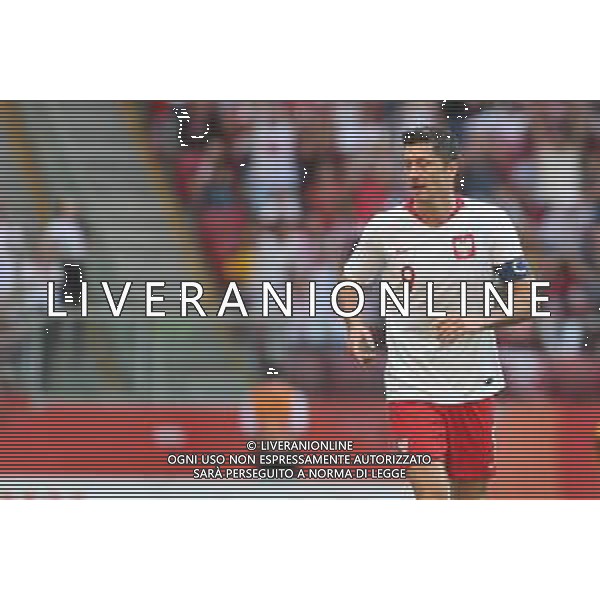 WARSZAWA 12.06.2018 SPORT PILKA NOZNA FOOTBALL MIEDZYNARODOWY MECZ TOWARZYSKI INTERNATIONAL FRIENDLY FOOTBALL MATCH POLSKA - LITWA POLAND - LITHUANIA NZ. ROBERT LEWANDOWSKI (POL) RADOSC FOT. MICHAL CHWIEDUK / FOKUSMEDIA.COM.PL AG ALDO LIVERANI SAS ONLY ITALY