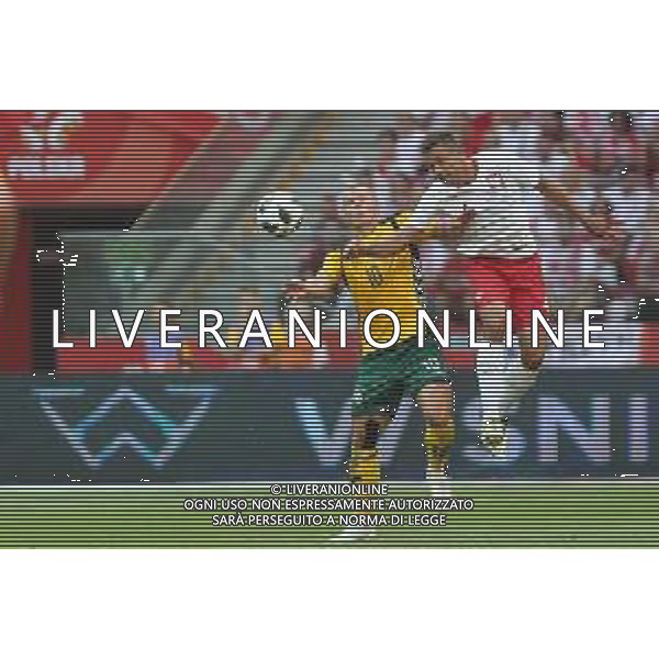 WARSZAWA 12.06.2018 SPORT PILKA NOZNA FOOTBALL MIEDZYNARODOWY MECZ TOWARZYSKI INTERNATIONAL FRIENDLY FOOTBALL MATCH POLSKA - LITWA POLAND - LITHUANIA NZ. DARVYSAS SERNAS (LIT) THIAGO CIONEK (POL) FOT. MICHAL CHWIEDUK / FOKUSMEDIA.COM.PL / NEWSPIX.PL --- Newspix.pl AG ALDO LIVERANI SAS ONLY ITALY