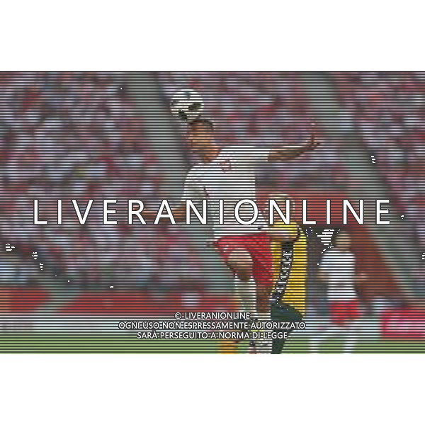 WARSZAWA 12.06.2018 SPORT PILKA NOZNA FOOTBALL MIEDZYNARODOWY MECZ TOWARZYSKI INTERNATIONAL FRIENDLY FOOTBALL MATCH POLSKA - LITWA POLAND - LITHUANIA NZ. THIAGO CIONEK (POL) Ovidijus Verbickas FOT. MICHAL CHWIEDUK / FOKUSMEDIA.COM.PL / NEWSPIX.PL --- Newspix.pl AG ALDO LIVERANI SAS ONLY ITALY
