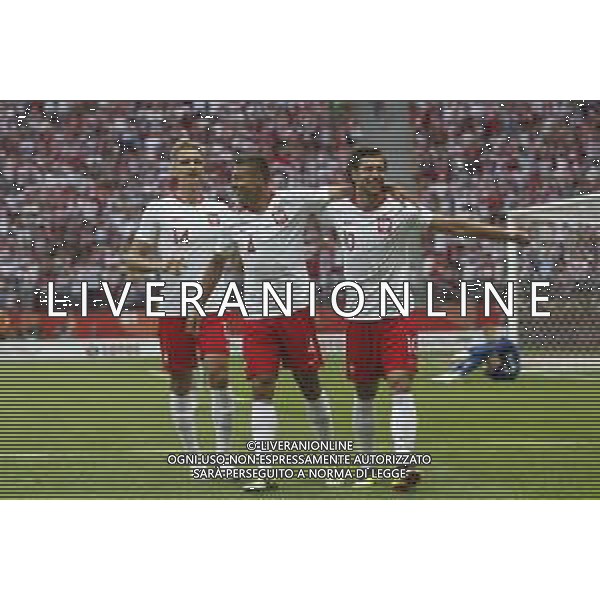 WARSZAWA 12.06.2018 SPORT PILKA NOZNA FOOTBALL MIEDZYNARODOWY MECZ TOWARZYSKI INTERNATIONAL FRIENDLY FOOTBALL MATCH POLSKA - LITWA POLAND - LITHUANIA NZ. LUKASZ TEODORCZYK (POL) THIAGO CIONEK (POL) GRZEGORZ KRYCHOWIAK (POL) RADOSC FOT. MICHAL CHWIEDUK / FOKUSMEDIA.COM.PL / NEWSPIX.PL --- Newspix.pl AG ALDO LIVERANI SAS ONLY ITALY