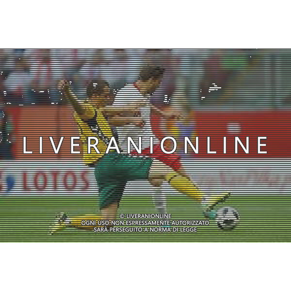 Warszawa , Stadion Narodowy 12.06.2018 Sport , Pilka nozna Reprezentacja , Kadra , mecz towarzyski Polska - Litwa NZ Rolandas Baravykas ( LIT ) Bartosz Bereszynski ( POL ) FOT Michal Nowak / Newspix.pl Warsaw , National Stadium 12.06.2018 Sport , Football National Teams , Friendly game Poland - Lithuania photo by Michal Nowak / Newspix.pl --- Newspix.pl AG ALDO LIVERANI SAS ONLY ITALY