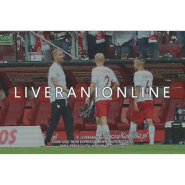 Warszawa , Stadion Narodowy 12.06.2018 Sport , Pilka nozna Reprezentacja , Kadra , mecz towarzyski Polska - Litwa NZ Kamil Glik ( POL ) wita sie z reszta pilkarzy obok Michal Pazdan ( POL ) Jacek Goralski ( POL ) FOT Michal Nowak / Newspix.pl Warsaw , National Stadium 12.06.2018 Sport , Football National Teams , Friendly game Poland - Lithuania photo by Michal Nowak / Newspix.pl --- Newspix.pl AG ALDO LIVERANI SAS ONLY ITALY
