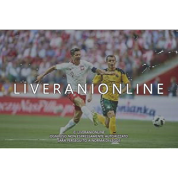 12.06.2018 WARSZAWA, PGE NARODOWY PILKA NOZNA (FOOTBALL) MECZ TOWARZYSKI REPREZENTACJI POLSKI (INTERNATIONAL FRIENDLY GAME) MECZ (GAME) POLSKA - LITWA (POLAND - LITHUANIA) NZ ROBERT LEWANDOWSKI, RONALDAS BARAVYKAS FOTO RADOSLAW JOZWIAK / CYFRASPORT / NEWSPIX.PL --- Newspix.pl AG ALDO LIVERANI SAS ONLY ITALY