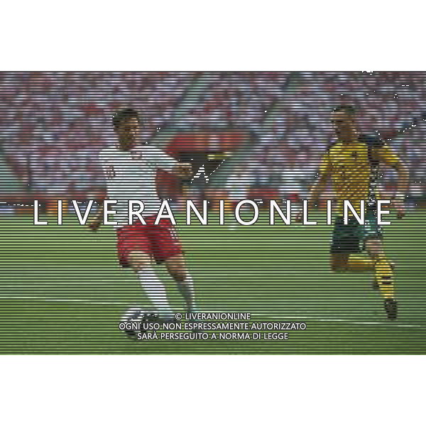 12.06.2018 WARSZAWA, PGE NARODOWY PILKA NOZNA (FOOTBALL) MECZ TOWARZYSKI REPREZENTACJI POLSKI (INTERNATIONAL FRIENDLY GAME) MECZ (GAME) POLSKA - LITWA (POLAND - LITHUANIA) NZ BARTOSZ BERESZYNSKI, EGIDIJUS VAITKUNAS FOTO RADOSLAW JOZWIAK / CYFRASPORT / NEWSPIX.PL --- Newspix.pl AG ALDO LIVERANI SAS ONLY ITALY