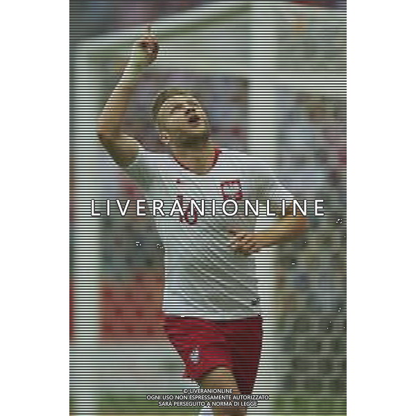 12.06.2018 WARSZAWA, PGE NARODOWY PILKA NOZNA (FOOTBALL) MECZ TOWARZYSKI REPREZENTACJI POLSKI (INTERNATIONAL FRIENDLY GAME) MECZ (GAME) POLSKA - LITWA (POLAND - LITHUANIA) NZ JAKUB BLASZCZYKOWSKI RADOSC FOTO RADOSLAW JOZWIAK / CYFRASPORT / NEWSPIX.PL --- Newspix.pl AG ALDO LIVERANI SAS ONLY ITALY