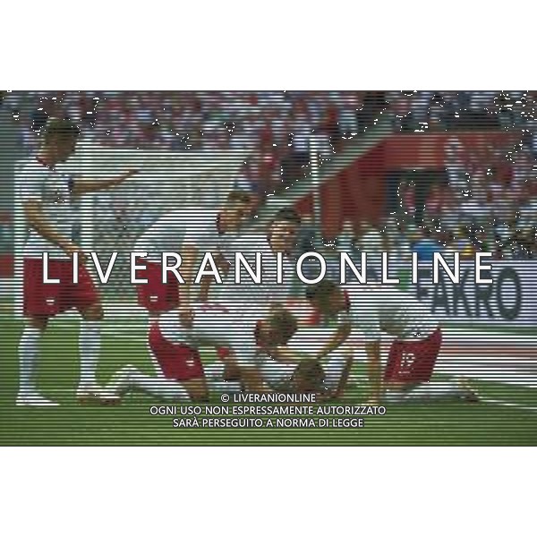 12.06.2018 WARSZAWA, PGE NARODOWY PILKA NOZNA (FOOTBALL) MECZ TOWARZYSKI REPREZENTACJI POLSKI (INTERNATIONAL FRIENDLY GAME) MECZ (GAME) POLSKA - LITWA (POLAND - LITHUANIA) NZ LUKASZ PISZCZEK, ARKADIUSZ MILIK, THIAGO CIONEK, DAWID KOWNACKI, PIOTR ZIELINSKI, JAKUB BLASZCZYKOWSKI RADOSC FOTO RADOSLAW JOZWIAK / CYFRASPORT / NEWSPIX.PL --- Newspix.pl AG ALDO LIVERANI SAS ONLY ITALY