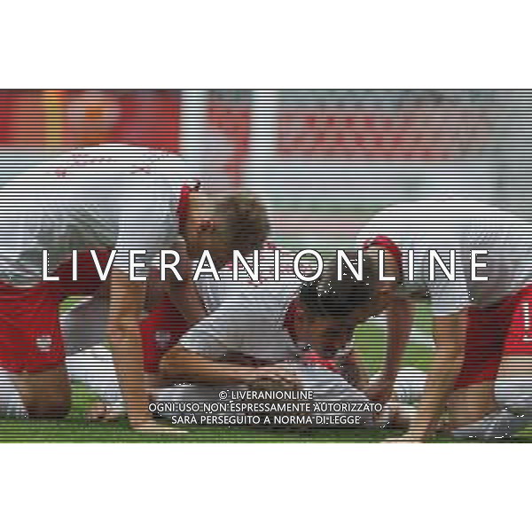 Warszawa 12.06.2018 SPORT PILKA NOZNA FOOTBALL MIEDZYNARODOWY MECZ TOWARZYSKI: POLSKA - LITWA --- INTERNATIONAL FRIENDLY FOOTBALL MATCH IN WARSAW: POLAND - LITHUANIA --- NZ lukasz teodorczyk , dawid kownacki , jakub blaszczykowski , rzut karny penalty , gol goal bramka , radosc celebration , piotr zielinski , FOT. GRZEGORZ RADTKE / 058sport.pl / NEWSPIX.PL --- Newspix.pl AG ALDO LIVERANI SAS ONLY ITALY