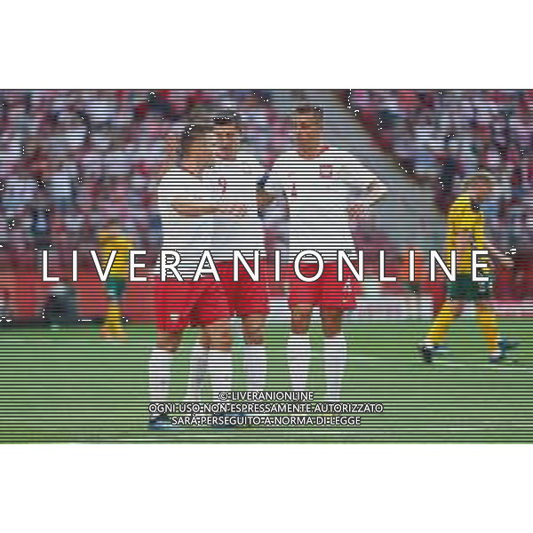 12.06.2018 WARSZAWA, PGE NARODOWY PILKA NOZNA (FOOTBALL) MECZ TOWARZYSKI REPREZENTACJI POLSKI (INTERNATIONAL FRIENDLY GAME) MECZ (GAME) POLSKA - LITWA (POLAND - LITHUANIA) NZ MACIEJ RYBUS,ROBERT LEWANDOWSKI, TIAGO CIONEK POLSKA RADOSC, BRAMKA, GOL, FOTO LUKASZ GROCHALA/CYFRASPORT / NEWSPIX.PL --- Newspix.pl AG ALDO LIVERANI SAS ONLY ITALY