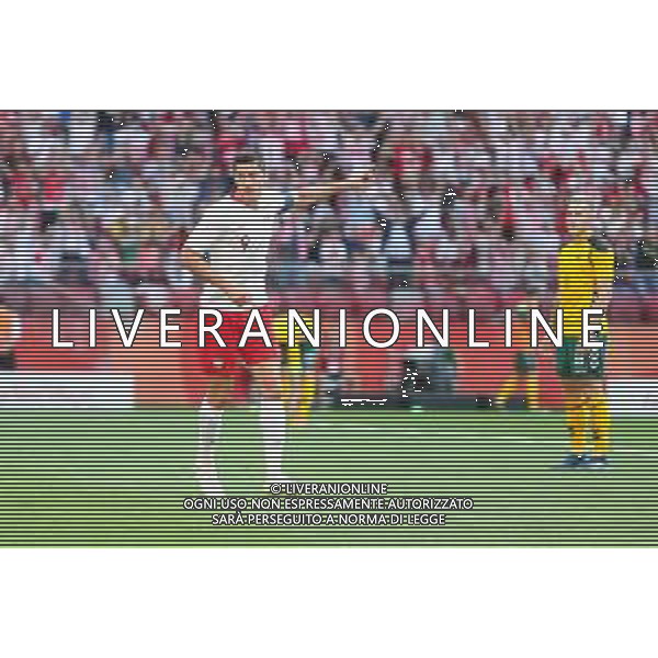 12.06.2018 WARSZAWA, PGE NARODOWY PILKA NOZNA (FOOTBALL) MECZ TOWARZYSKI REPREZENTACJI POLSKI (INTERNATIONAL FRIENDLY GAME) MECZ (GAME) POLSKA - LITWA (POLAND - LITHUANIA) NZ ROBERT LEWANDOWSKI POLSKA RADOSC, BRAMKA, GOL, FOTO LUKASZ GROCHALA/CYFRASPORT / NEWSPIX.PL --- Newspix.pl AG ALDO LIVERANI SAS ONLY ITALY
