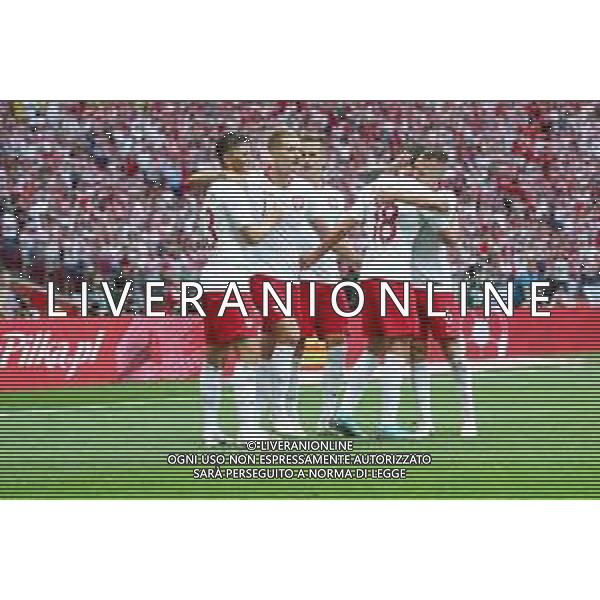 12.06.2018 WARSZAWA, PGE NARODOWY PILKA NOZNA (FOOTBALL) MECZ TOWARZYSKI REPREZENTACJI POLSKI (INTERNATIONAL FRIENDLY GAME) MECZ (GAME) POLSKA - LITWA (POLAND - LITHUANIA) NZ DAWID KOWNACKI, BARTOSZ BERESZYNSKI RADOSC, BRAMKA, GOL, LUKASZ TEODORCZYK, ARKADIUSZ MILIK FOTO LUKASZ GROCHALA/CYFRASPORT / NEWSPIX.PL --- Newspix.pl AG ALDO LIVERANI SAS ONLY ITALY