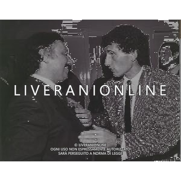 RETROSPETTIVA SALA PATRIZIO CALCIATORE NELLA FOTO PATRIZIO SALA CON IL GIORNALISTA GIANNI MINA\' AG ALDO LIVERANI SAS
