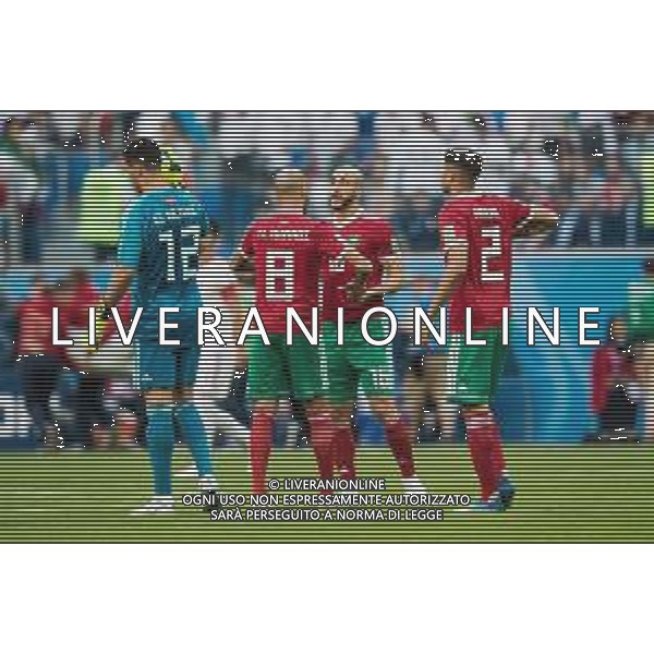 15.06.2018 PETERSBURG SAINT PETERSBURG STADIUM PILKA NOZNA (FOOTBALL) MISTRZOSTWA SWIATA ROSJA 2018 FIFA WORLD CUP RUSSIA 2018 MAROKO - IRAN (MOROCCO - IRAN) NZ KARIM EL AHMADI NOUREDDINE AMRABAT MONIR EL KAJOUI FOTO LUKASZ SKWIOT/CYFRASPORT/NEWSPIX.PL --- Newspix.pl / AGENZIA ALDO LIVERANI SAS - ITALY ONLY EDITORIAL USE ONLY - MAROCCO - IRAN Campionati Mondiali di calcio - Football FIFA World Cup Russia 15.06.2018