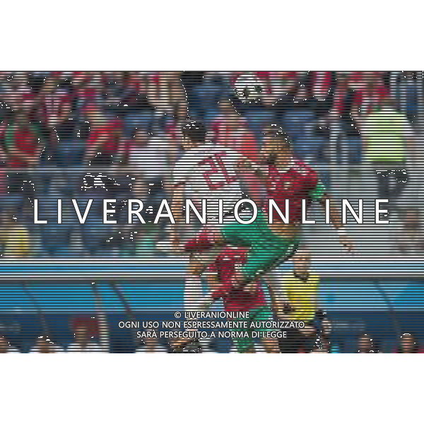 15.06.2018 PETERSBURG SAINT PETERSBURG STADIUM PILKA NOZNA (FOOTBALL) MISTRZOSTWA SWIATA ROSJA 2018 FIFA WORLD CUP RUSSIA 2018 MAROKO - IRAN (MOROCCO - IRAN) NZ SARDAR AZMOUN MEHDI BENATIA FOTO LUKASZ SKWIOT/CYFRASPORT/NEWSPIX.PL --- Newspix.pl / AGENZIA ALDO LIVERANI SAS - ITALY ONLY EDITORIAL USE ONLY - MAROCCO - IRAN Campionati Mondiali di calcio - Football FIFA World Cup Russia 15.06.2018
