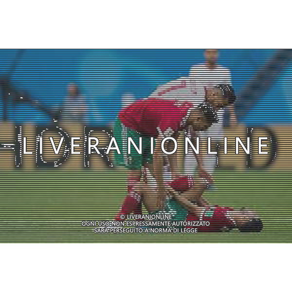 15.06.2018 PETERSBURG SAINT PETERSBURG STADIUM PILKA NOZNA (FOOTBALL) MISTRZOSTWA SWIATA ROSJA 2018 FIFA WORLD CUP RUSSIA 2018 MAROKO - IRAN (MOROCCO - IRAN) NZ MBARK BOUSSOUFA MASOUD SHOJAEI FOTO LUKASZ SKWIOT/CYFRASPORT / NEWSPIX.PL --- Newspix.pl / AGENZIA ALDO LIVERANI SAS - ITALY ONLY EDITORIAL USE ONLY - MAROCCO - IRAN Campionati Mondiali di calcio - Football FIFA World Cup Russia 15.06.2018