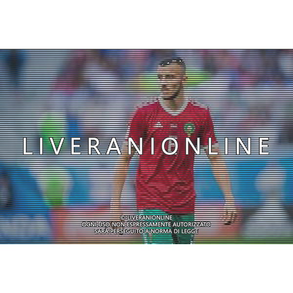 15.06.2018 PETERSBURG SAINT PETERSBURG STADIUM PILKA NOZNA (FOOTBALL) MISTRZOSTWA SWIATA ROSJA 2018 FIFA WORLD CUP RUSSIA 2018 MAROKO - IRAN (MOROCCO - IRAN) NZ ROMAIN SAISS FOTO LUKASZ SKWIOT/CYFRASPORT / NEWSPIX.PL --- Newspix.pl / AGENZIA ALDO LIVERANI SAS - ITALY ONLY EDITORIAL USE ONLY - MAROCCO - IRAN Campionati Mondiali di calcio - Football FIFA World Cup Russia 15.06.2018