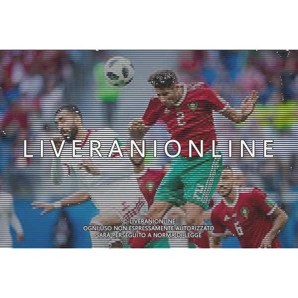 15.06.2018 PETERSBURG SAINT PETERSBURG STADIUM PILKA NOZNA (FOOTBALL) MISTRZOSTWA SWIATA ROSJA 2018 FIFA WORLD CUP RUSSIA 2018 MAROKO - IRAN (MOROCCO - IRAN) NZ ACHRAF HAKIMI ROOZGEH CHESHMI FOTO LUKASZ SKWIOT/CYFRASPORT/NEWSPIX.PL --- Newspix.pl / AGENZIA ALDO LIVERANI SAS - ITALY ONLY EDITORIAL USE ONLY - MAROCCO - IRAN Campionati Mondiali di calcio - Football FIFA World Cup Russia 15.06.2018