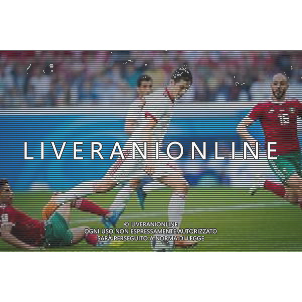 15.06.2018 PETERSBURG SAINT PETERSBURG STADIUM PILKA NOZNA (FOOTBALL) MISTRZOSTWA SWIATA ROSJA 2018 FIFA WORLD CUP RUSSIA 2018 MAROKO - IRAN (MOROCCO - IRAN) NZ ACHRAF HAKIMI SARDAR AZMOUN FOTO LUKASZ SKWIOT/CYFRASPORT/NEWSPIX.PL --- Newspix.pl / AGENZIA ALDO LIVERANI SAS - ITALY ONLY EDITORIAL USE ONLY - MAROCCO - IRAN Campionati Mondiali di calcio - Football FIFA World Cup Russia 15.06.2018