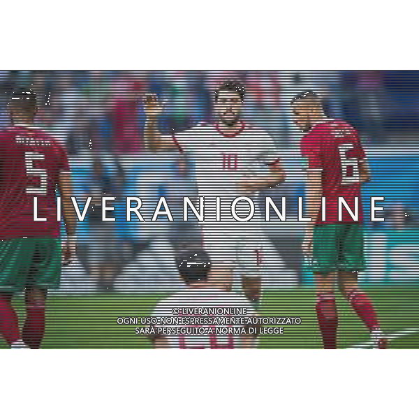 15.06.2018 PETERSBURG SAINT PETERSBURG STADIUM PILKA NOZNA (FOOTBALL) MISTRZOSTWA SWIATA ROSJA 2018 FIFA WORLD CUP RUSSIA 2018 MAROKO - IRAN (MOROCCO - IRAN) NZ KARIM ANSARIFARD SARDAR AZMOUN FOTO LUKASZ SKWIOT/CYFRASPORT/NEWSPIX.PL --- Newspix.pl / AGENZIA ALDO LIVERANI SAS - ITALY ONLY EDITORIAL USE ONLY - MAROCCO - IRAN Campionati Mondiali di calcio - Football FIFA World Cup Russia 15.06.2018