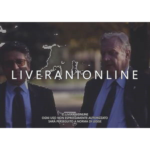 RETROSPETTIVA MARIO CECCHI GORI IMPRENDITORE CINEMATOGRAFICO E PRESIDENTE DELLA FIORENTINA CALCIO 1991-1992 NELLA FOTO MARIO CECCHI GORI CON ANTONIO MATARRESE AG ALDO LIVERANI SAS 