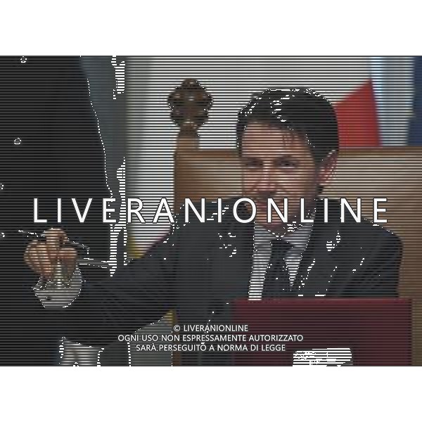 Formazione del nuovo Esecutivo del Governo Lega - Movimento 5 Stelle, Roma Maggio 2018 nella foto il presidente del consiglio Giuseppe Conte suona la campanella © AGENZIA ALDO LIVERANI SAS