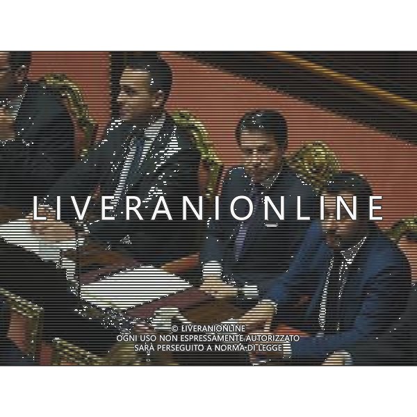 Formazione del nuovo Esecutivo del Governo Lega - Movimento 5 Stelle, Roma Maggio 2018 nella foto il presidente del consiglio Giuseppe Conte con Matteo Salvini e Luigi Di Maio © AGENZIA ALDO LIVERANI SAS
