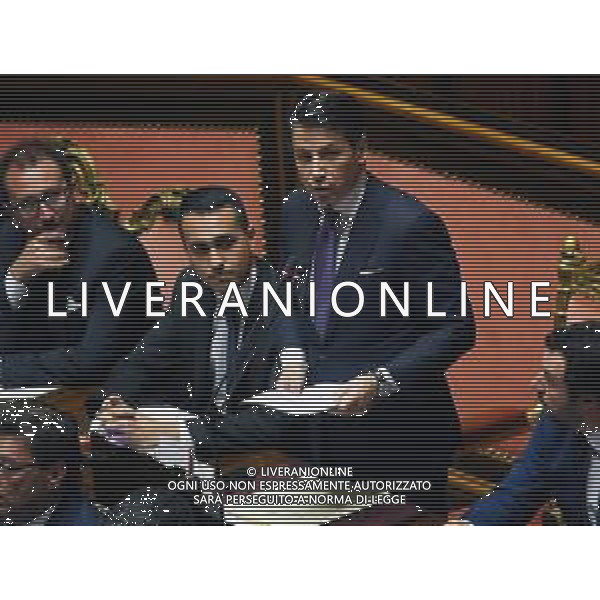 Formazione del nuovo Esecutivo del Governo Lega - Movimento 5 Stelle, Roma Maggio 2018 nella foto il presidente del consiglio Giuseppe Conte con Alfonso Bonafede, Matteo Salvini e Luigi Di Maio © AGENZIA ALDO LIVERANI SAS