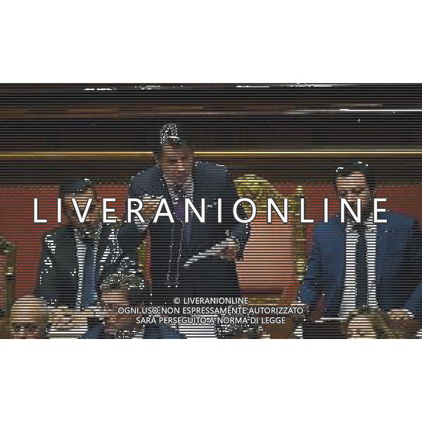 Formazione del nuovo Esecutivo del Governo Lega - Movimento 5 Stelle, Roma Maggio 2018 nella foto il presidente del consiglio Giuseppe Conte con Matteo Salvini, Luigi Di Maio, Giancarlo Giorgetti © AGENZIA ALDO LIVERANI SAS