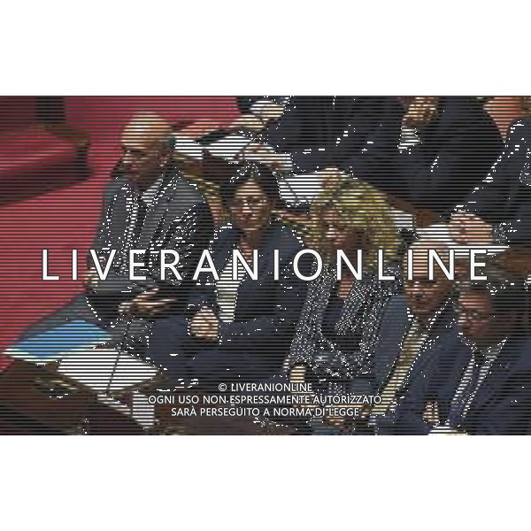 Formazione del nuovo Esecutivo del Governo Lega - Movimento 5 Stelle, Roma Maggio 2018 nella foto Marco Bussetti , Elisabetta Trenta, Barbara Lezzi, Paolo Savona, Giancarlo Giorgetti, © AGENZIA ALDO LIVERANI SAS