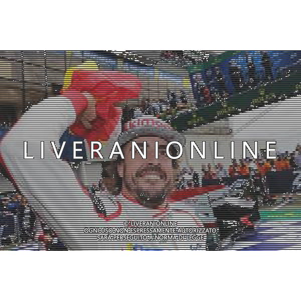 Race winner Fernando Alonso (ESP) Toyota Gazoo Racing celebrates in parc ferme. 16-17.06.2018. FIA World Endurance Championship, Le Mans 24 Hours, Race, Le Mans, France. AG ALDO LIVERANI SAS-ONLY ITALY