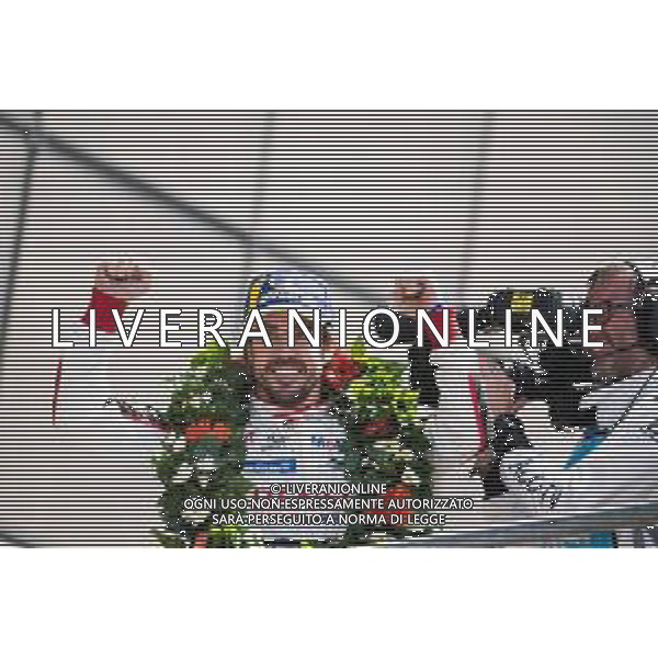 Race winner Fernando Alonso (ESP) Toyota Gazoo Racing celebrates on the podium. 16-17.06.2018. FIA World Endurance Championship, Le Mans 24 Hours, Race, Le Mans, France. AG ALDO LIVERANI SAS-ONLY ITALY